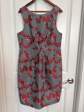 Like New with Tags - Adrianna Papell Black-and-White Gingham Midi Dress